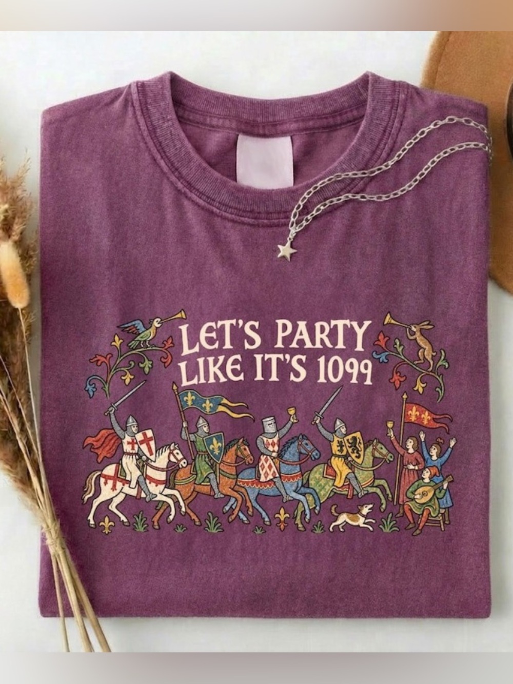 Comfort Colors Let's Party Like It's 1099 Medieval Knight Funny History Tee